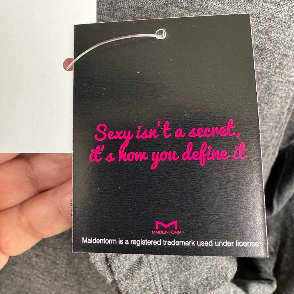 Maidenform Gray V-Neck Long Sleeve Sleep or Lounge Top - Picture 3 of 7